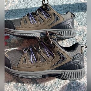 Women Orthofeet Outdoor Hiking Shoes - Black and Brown